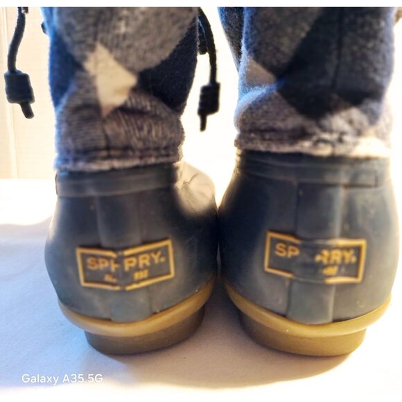 Sperry Womens Saltwater Duck Boots Plaid Wool Upper Waterproof Rubber Sole Lace- - Picture 7 of 11